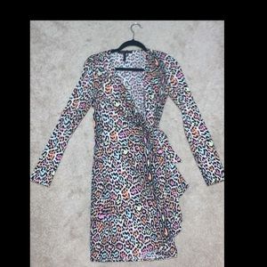 BCBG MaxAzria Adele leopard print wrap dress